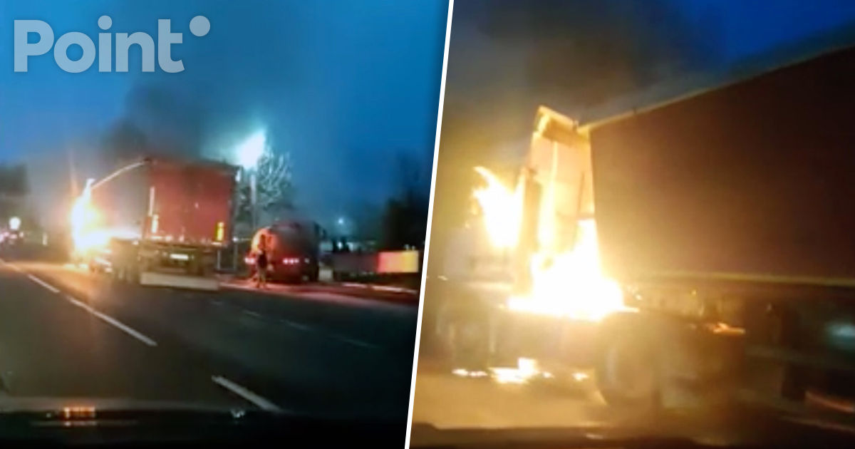  Un camion, cuprins de flăcări pe o stradă din Hâncești.
