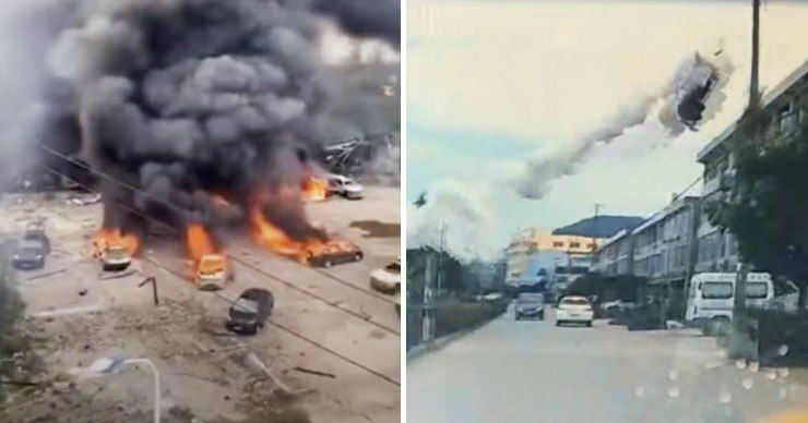 Больше ста человек получили ранения при взрыве автоцистерны в Китае.