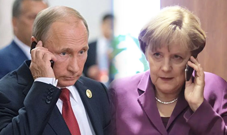 Президент России Владимир Путин и канцлер ФРГ Ангелина Меркель.