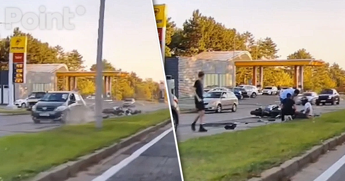 Accidentul cu implicarea unui motociclist pe Calea Orheiului, surprins de o cameră.