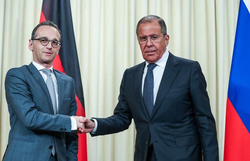 Министр иностранных дел ФРГ Хайко Маас и глава МИД РФ Сергей Лавров.