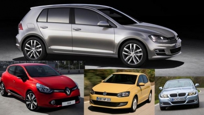 Surpriza nu e prima poziţie ocupată de VW Golf, ci coborârea vertiginoasă a lui Ford Fiesta de pe a doua poziţie în luna martie pe a cincea în această lună.