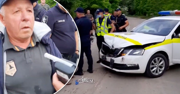 За участника ДТП в Казаклии заступились местные жители: Пять машин полиции гоняются за одним водителем.