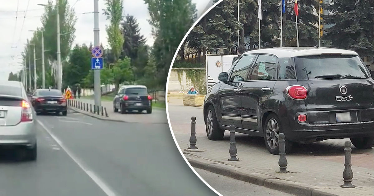 В Кишиневе водитель проехал по тротуару несколько сотен метров. Коллаж: Point