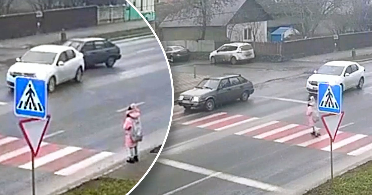 В Оргееве из-за другого автомобиля машина полиции едва не сбила ребенка. Коллаж: Point.md