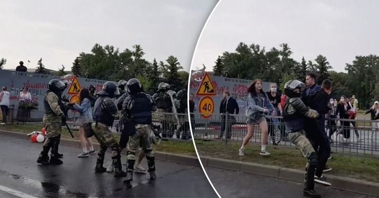 У резиденции Лукашенко начались задержания протестующих.