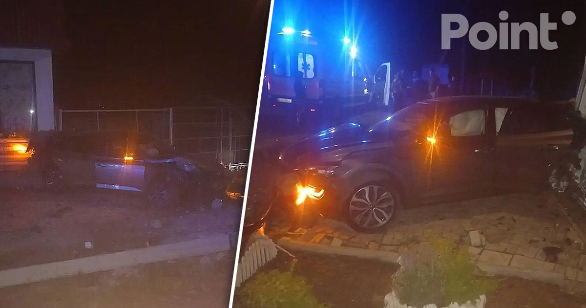 Accident la Soroca. Un șofer beat a intrat cu mașina într-un pilon electric.