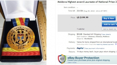 Vânzătorul pretinde că medalia este din 2012 și cere pe ea 199.99 dolari, scrie ziarul "Timpul".