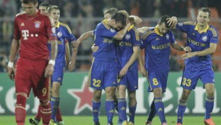 BATE Borisov ocupă în acest moment primul loc în Grupa F, cu 6 puncte, urmată de Valencia (3 puncte)