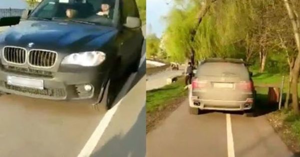 НИП наказал водителя за езду по пешеходной дорожке в парке Валя Морилор.