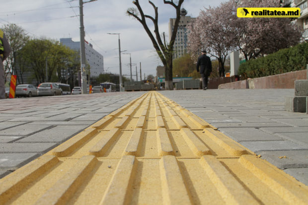 Pavaj tactil în Capitală. Foto:realitatea.md