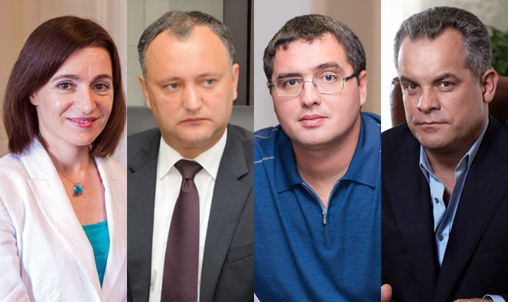 Sandu, Dodon, Plahotniuc și Usatîi: De unde au cele mai multe like-uri. Foto: Colaj Point