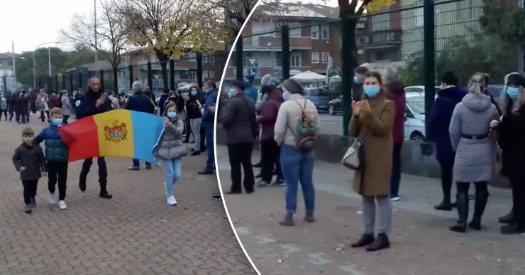 В Вероне карабинеры аплодировали молдаванам, пришедшим на участок.