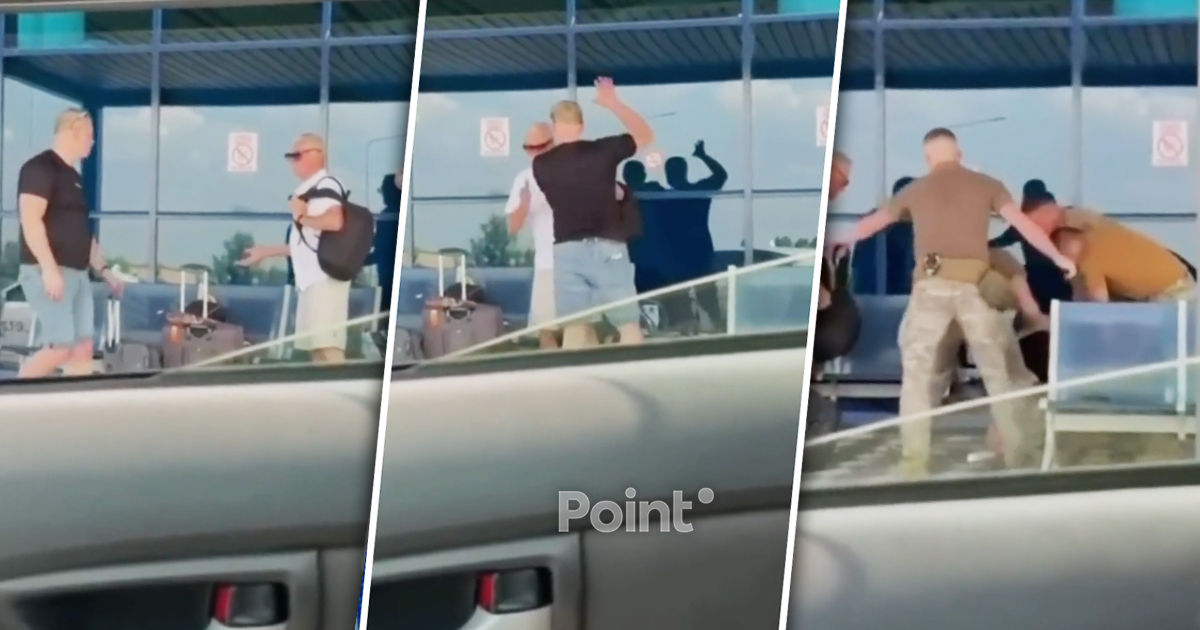 Scandal la Aeroport: Un bărbat beat și agresiv, imobilizat de polițiștii de frontieră.