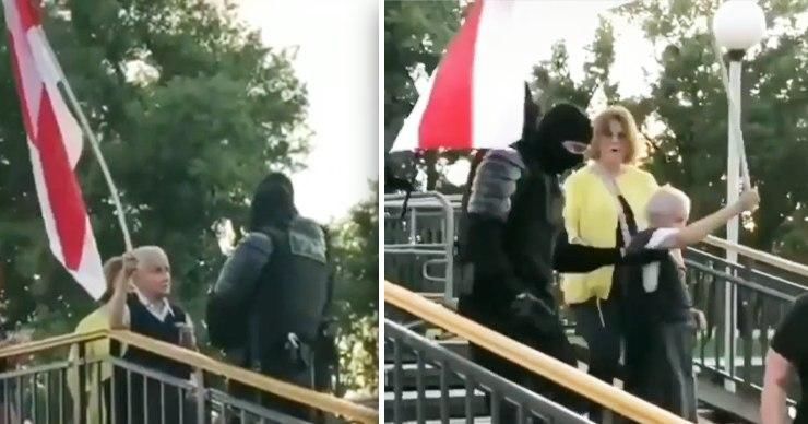 В Белоруссии появился новый герой протеста — бабуля, которая усмирила омоновца.