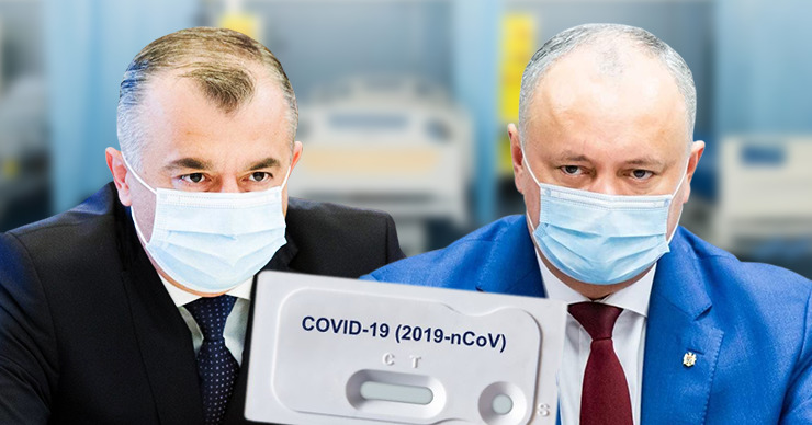 Додон сдал тест на COVID после того, как стало известно об инфицировании Кику. Коллаж: Point.md