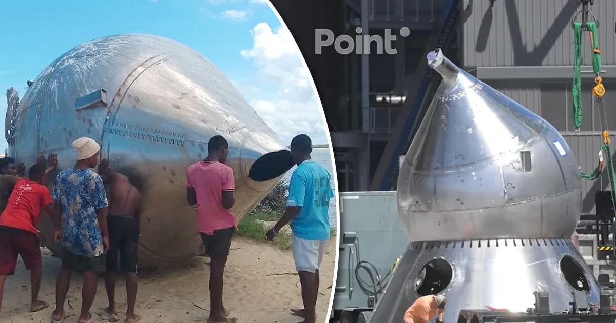 Un fragment gigantic al Starship a eșuat la țărm în Madagascar.