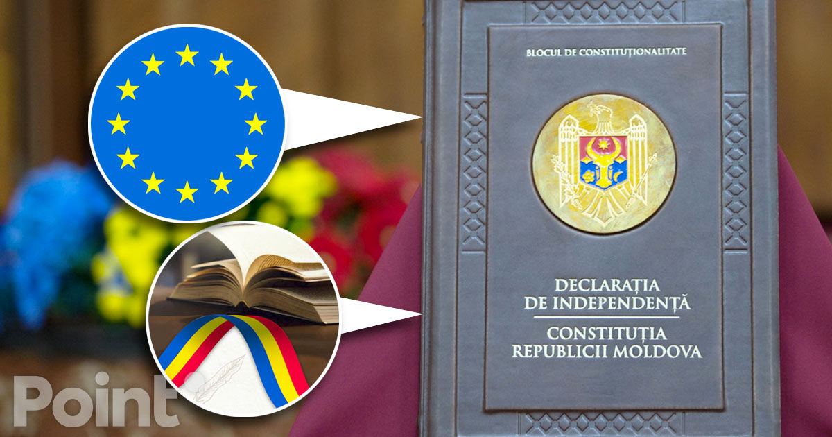 Obiectivul de aderare a țării la UE și sintagma „limba română”, incluse în Legea supremă a statului.