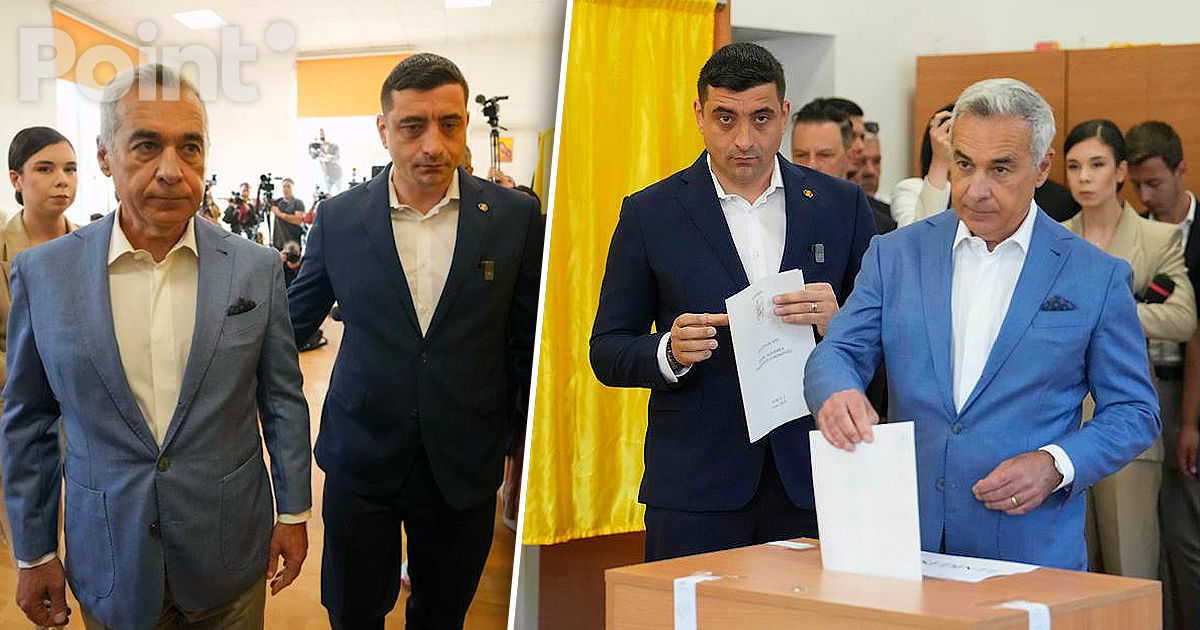 Симион и Джорджеску вместе проголосовали на выборах президента Румынии.