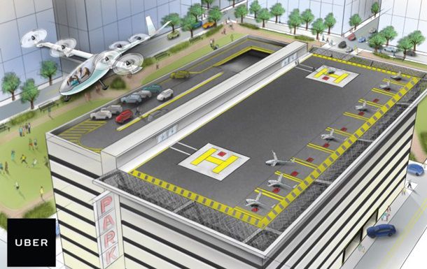 Uber обещает внедрить летающие такси.