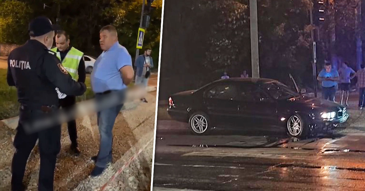 Ночное ДТП в столице: Водитель BMW отказался проходить тест на алкоголь. Коллаж: Point.md