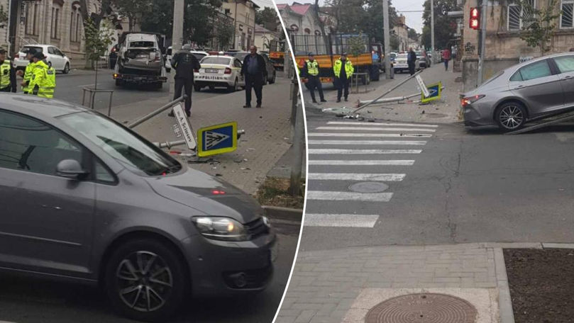 В центре Кишиневе произошло ДТП: на место прибыла полиция.