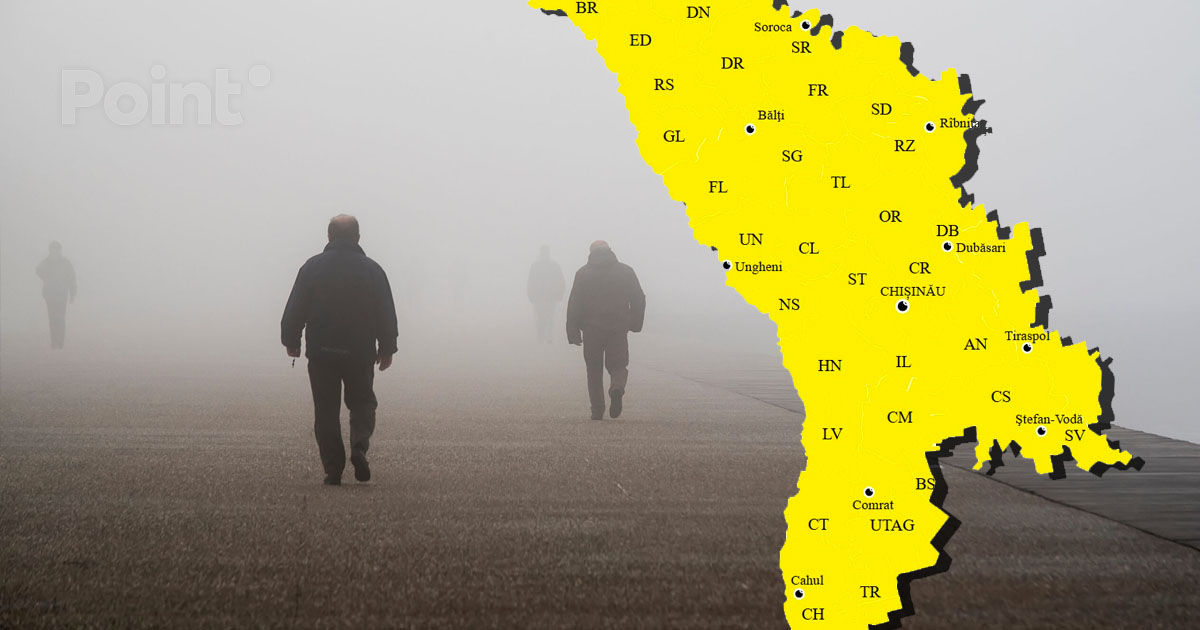 Avertizare meteorologică în Moldova: Cod Galben de ceață.