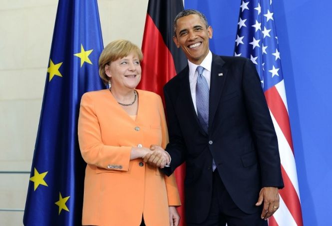Президент США Барак Обама и канцлер Германии Ангела Меркель