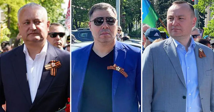 Депутаты БКС надели георгиевские ленты на мероприятия к 9 Мая. Коллаж: Point.md