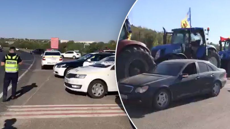 Фермеров заблокировали на въезде в Кишинев.