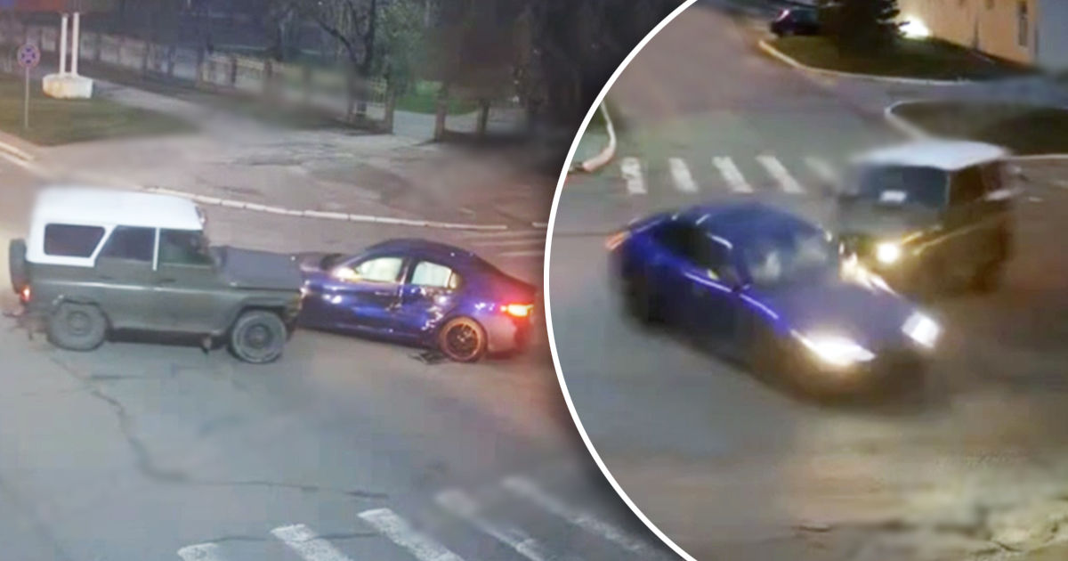 В Бендерах девушка за рулем Alfa Romeo не уступила дорогу и врезалась в УАЗ. Коллаж: Point.md