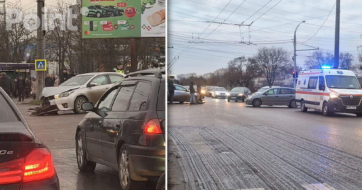 Accident matinal la Chișinău: O pasageră de 34 de ani, rănită.