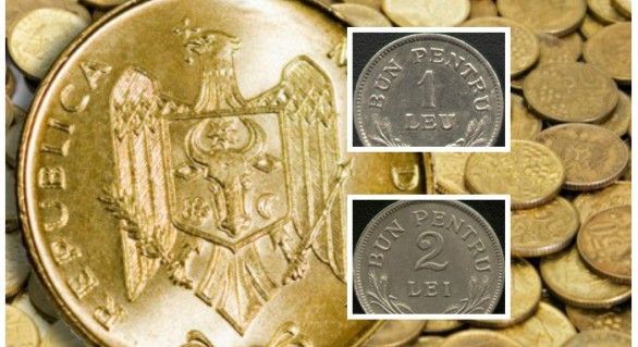 Monedele de 1 şi 2 lei, în circulaţie până la sfârşitul anului. Foto: tvrmoldova.md