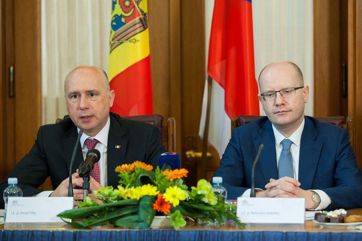 Премьер-министры Молдовы и Чехии Павел Филип и Бохуслав Соботка. Фото: gov.md