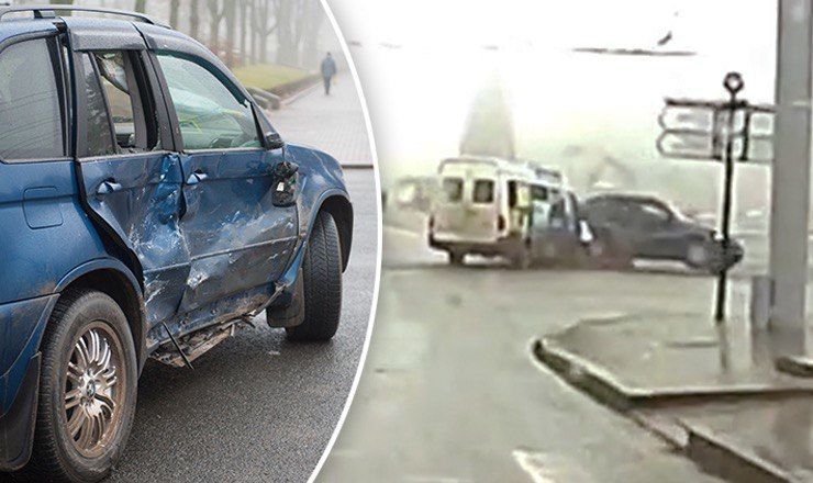 Появилось видео столкновения маршрутки и BMW в центре Кишинева.