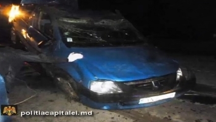 Полиция обнаружила перевернутый угнанный автомобиль вблизи Новых Анен.