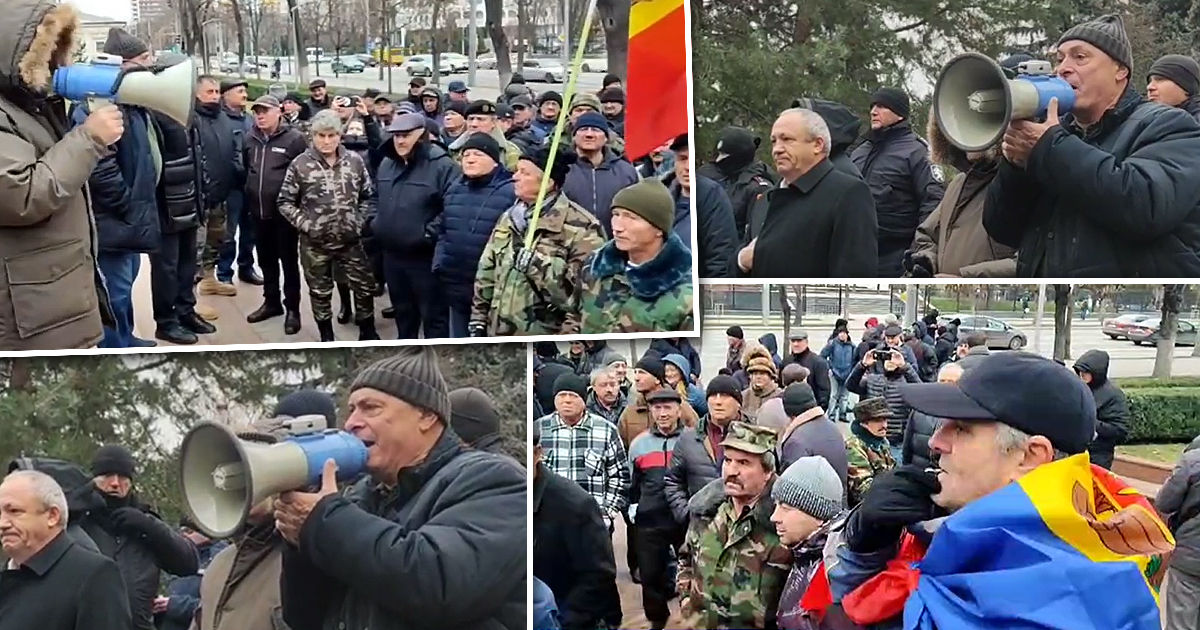 Ветераны конфликта на Днестре устроили пикет у входа в парламент. Коллаж: Point.md