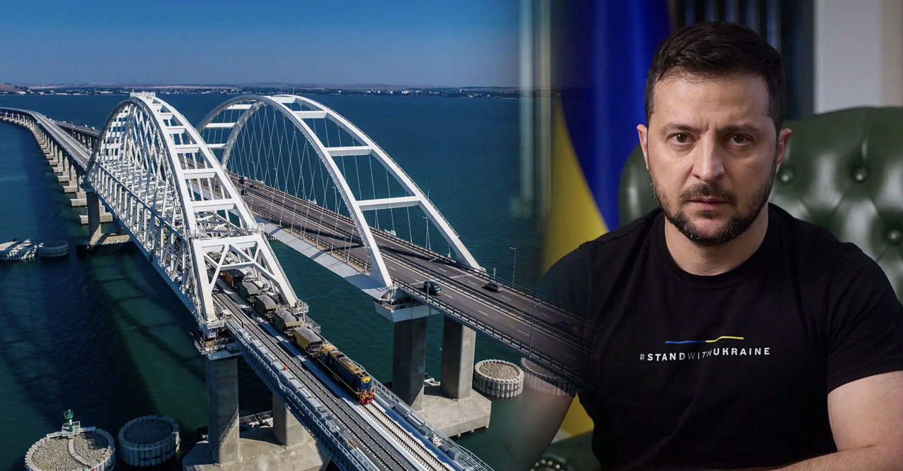 Зеленский: Удары были нанесены по объектам России по обе стороны Крымского моста.