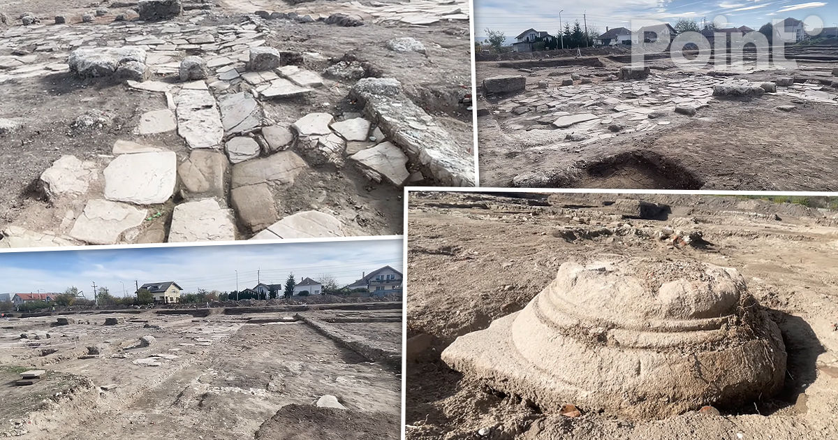 Case și străzi romane antice, descoperite în România în timpul construcției unui parc de autobuze.
