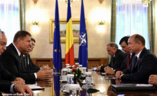 Klaus Iohannis, l-a primit, la Palatul Cotroceni, pe premierul Republicii Moldova, Valeriu Streleţ. Foto: trm.md