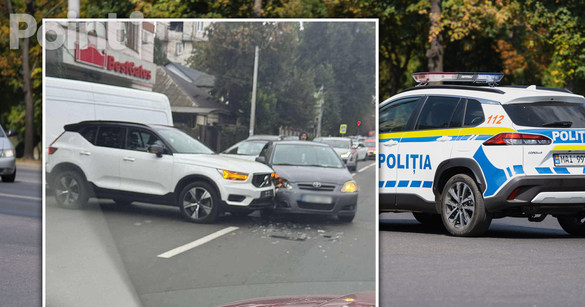 Accident în sectorul Buiucani al Capitalei: Două mașini s-au tamponat.