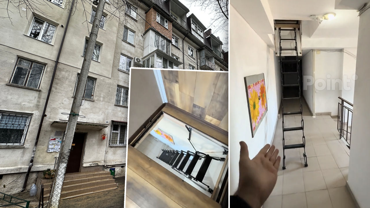 În Capitală se vinde o mansardă în care trebuie să urci pe o scară pliabilă.