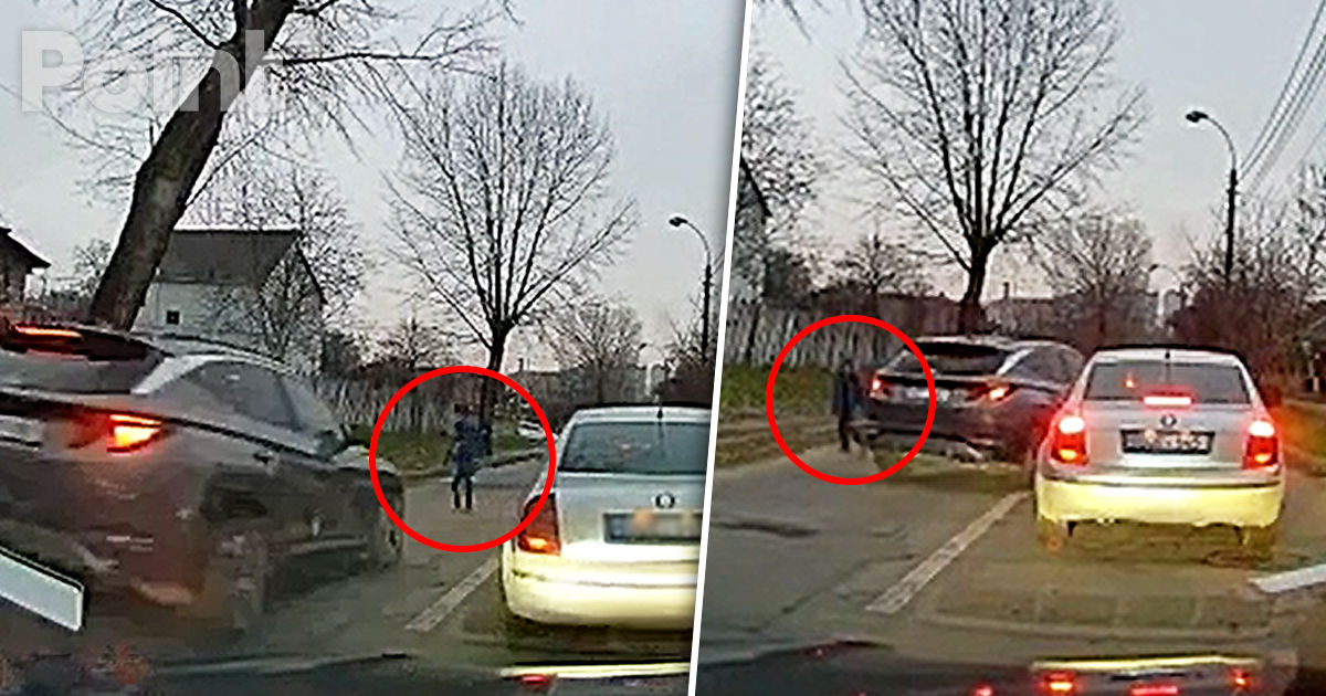 Accident evitat la limită: Cum a fost filmat un șofer în Chișinău.