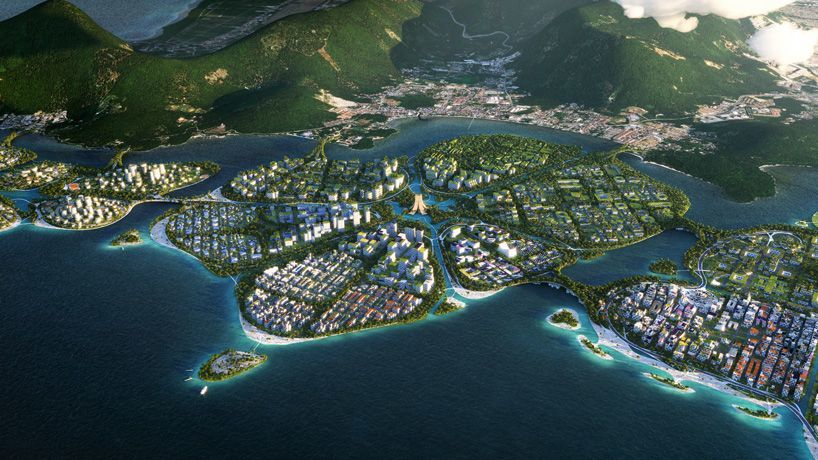 В Малайзии построят островной экогород. Фото: designboom.com.