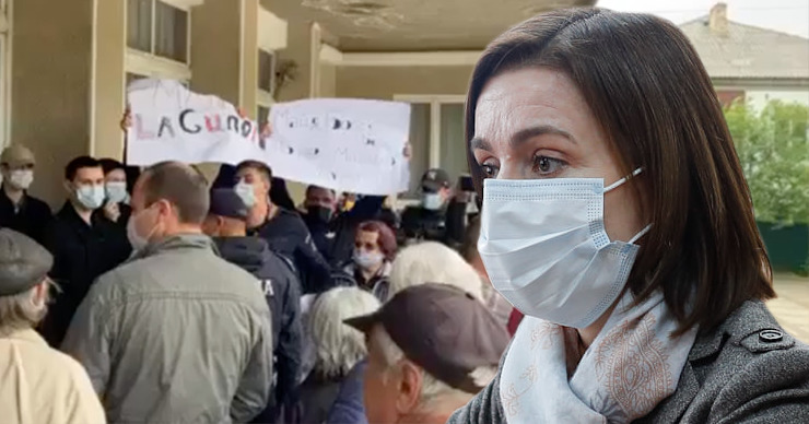 Санду о ситуации в Единцах: Протест - это конституционное право, которое я уважаю. Коллаж: Point.md
