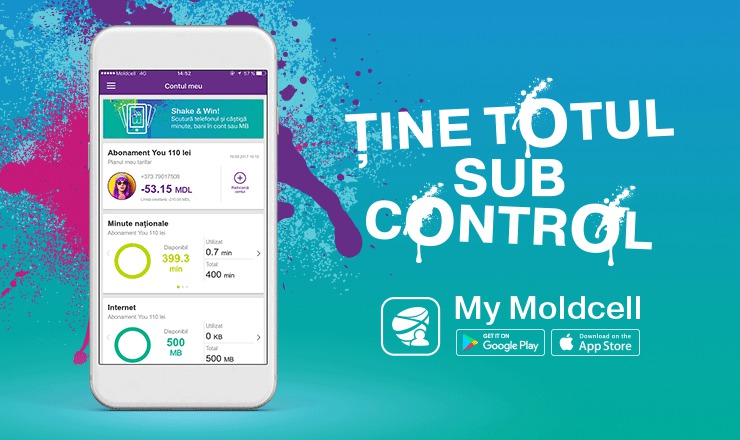 Aplicația My Moldcell: acces 24/24, gratuit, la contul tău mobil ®