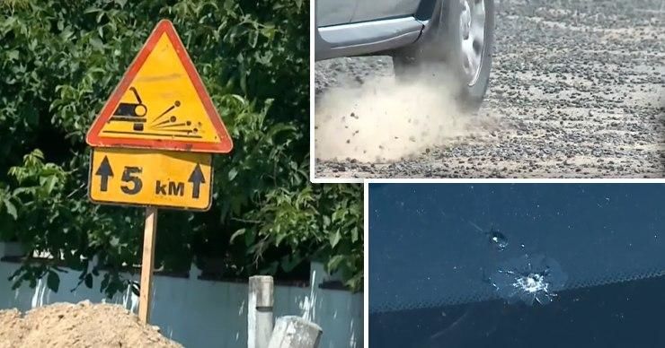 В Криулянском районе водитель разбил лобовое стекло из-за плохого ремонта дорог.