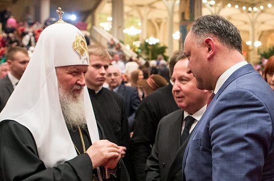 Святейший Патриарх Московский и всея Руси Кирилл и лидер ПСРМ Игорь Додон.