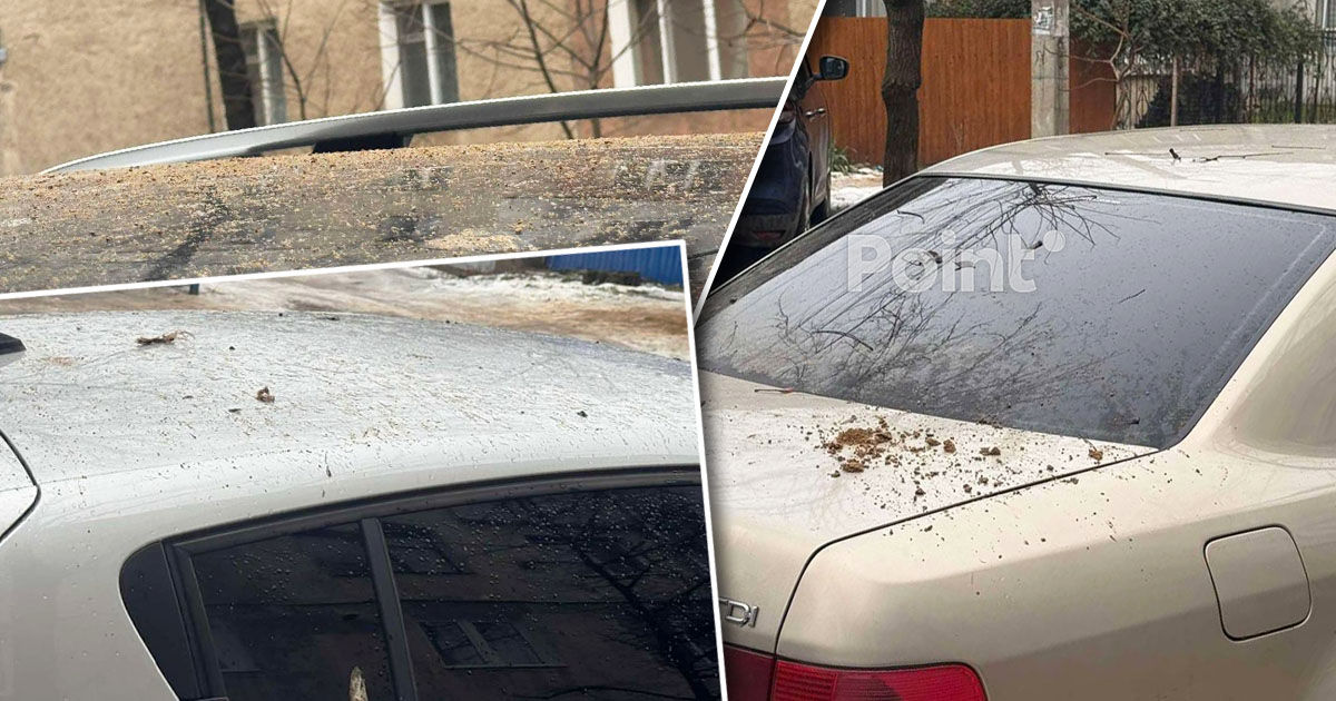Drumarii din Bălți au împrăștiat antiderapant nu doar pe drumuri, dar și peste mașini.