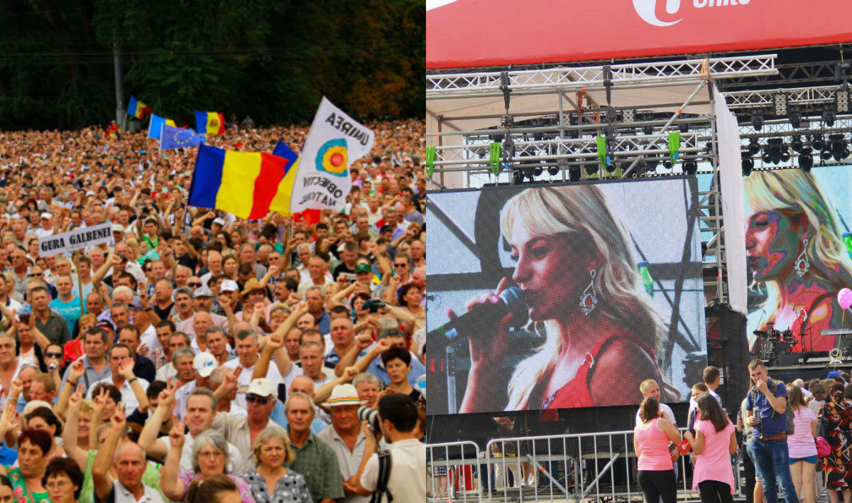 La „Moldexpo”, acolo unde o companie de telefonie mobilă a invitat oamenii la un concert, suprapus în timp manifestațiilor din PMAN, a cam suflat vântul.